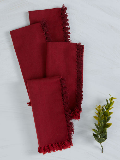 Napkin, Fabric, April Cornell, Essential Chambray Red