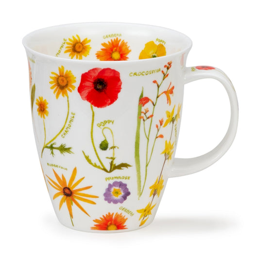 Dunoon Mug Nevis; Flower Journal,  Red