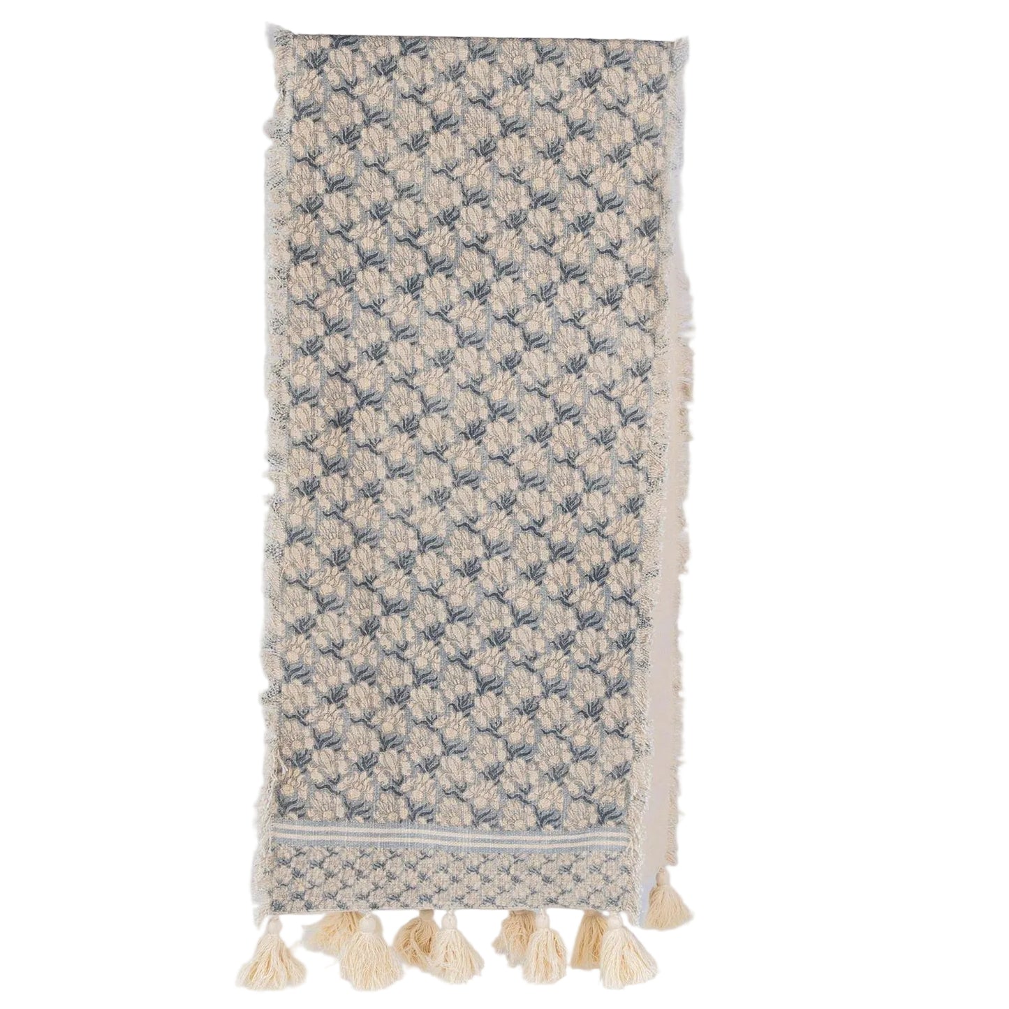 Table Runner, Windward Blue Block Print