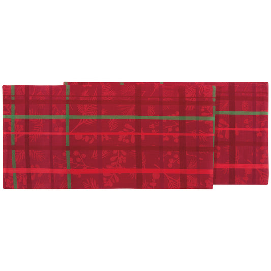 Table Runner, Winterberry Jacquard
