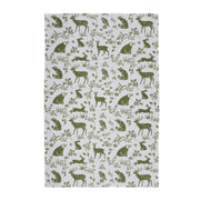 Tea Towel, Forest Friends Sage on White by Ulster Weavers