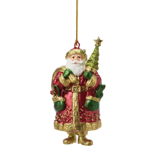 Ornament  Santa Holding Tree