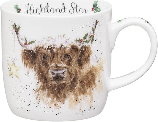 Wrendale Mug , HIghland Cow Star 11oz