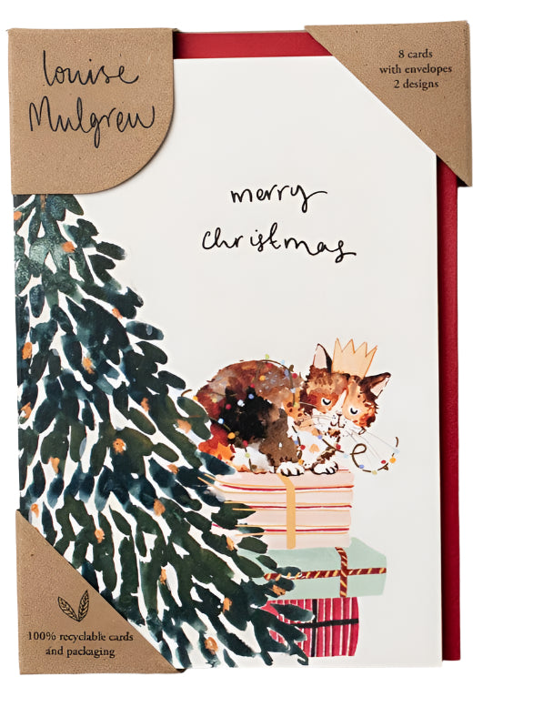 Box Card Christmas; Snowman and Cat
