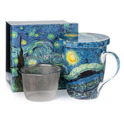 Mug;  Tea Mug with Infuser and Lid, Van Gogh Starry Night by McIntosh