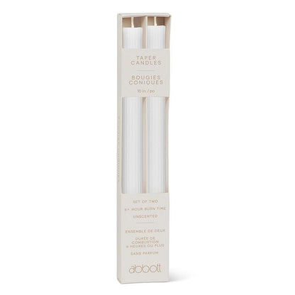 Candle,  White, Ridged Taper Candle