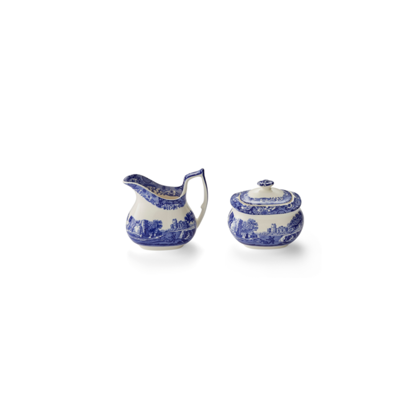 Spode - Blue Italian Creamer & Sugar Set