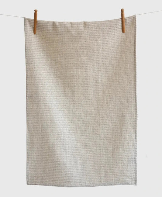 Tea Towel, Linen, Furrow Tan & Cream