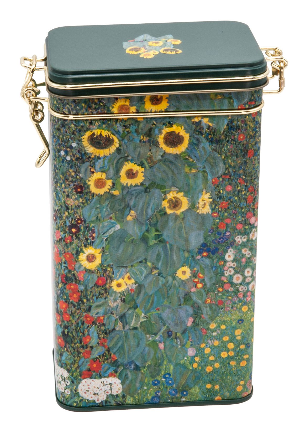 Tea Caddy, Gustav Klimt Farm Garden with Sunflowers