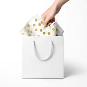 Tissue, White & Gold Dots