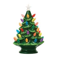 Ornament, Ceramic Christmas Tree ,  LED 13"