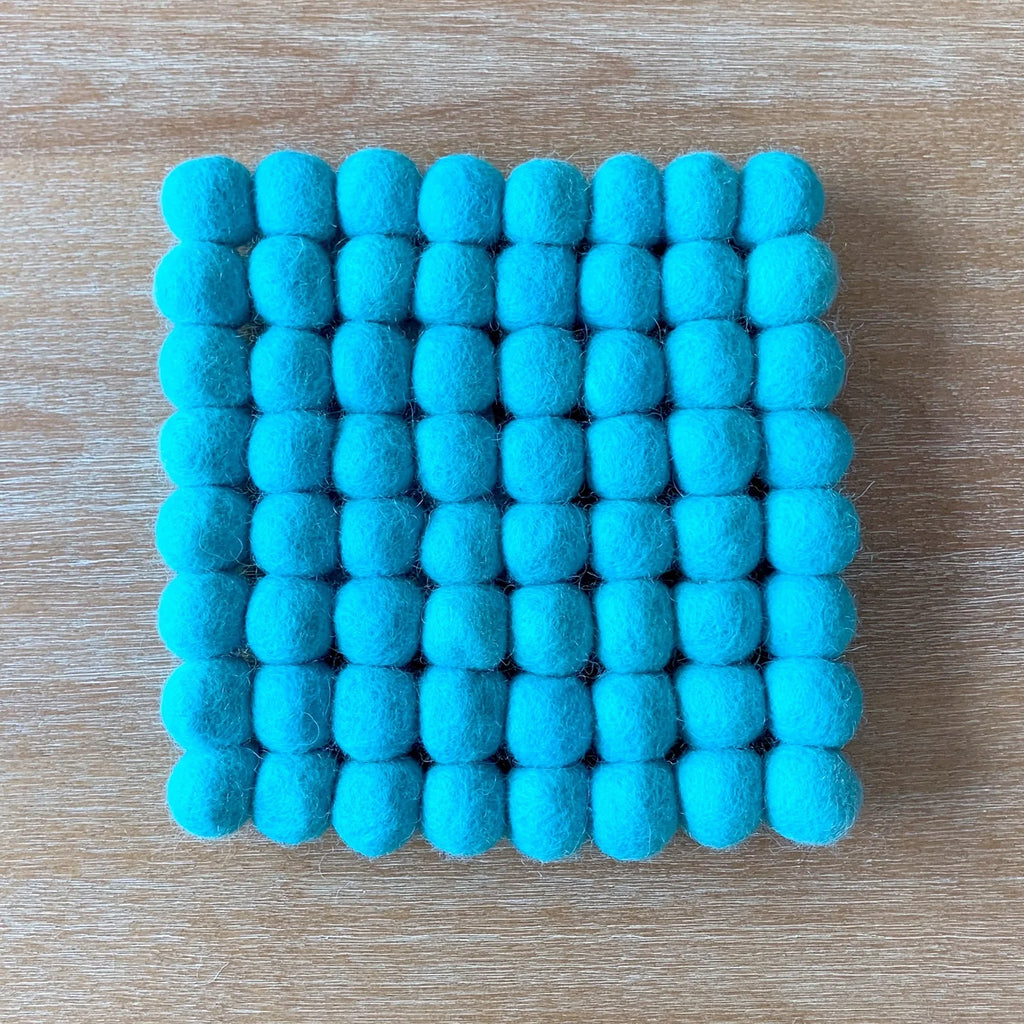 Trivet,  Peacock Blue Square