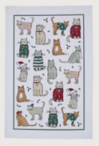 Tea Towel, Christmas Kitties by Ulster Weavers