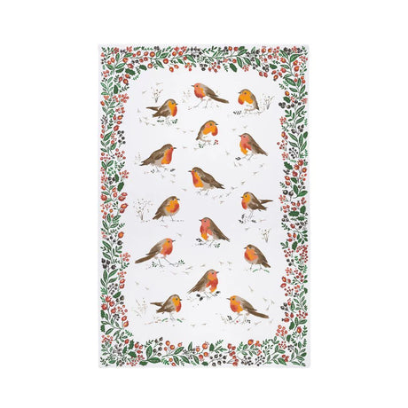 Tea Towel, Robins & Berries by Ulster Weavers