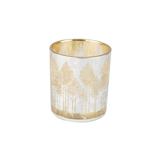 Candle Holder,  Frosted Silver 3"