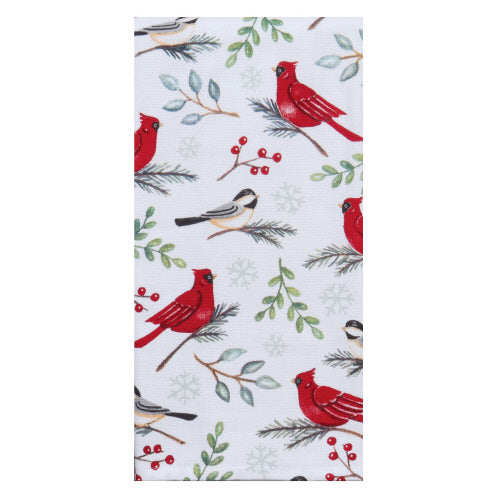 Tea Towel,  Dual Purpose,  Winter Cardinals