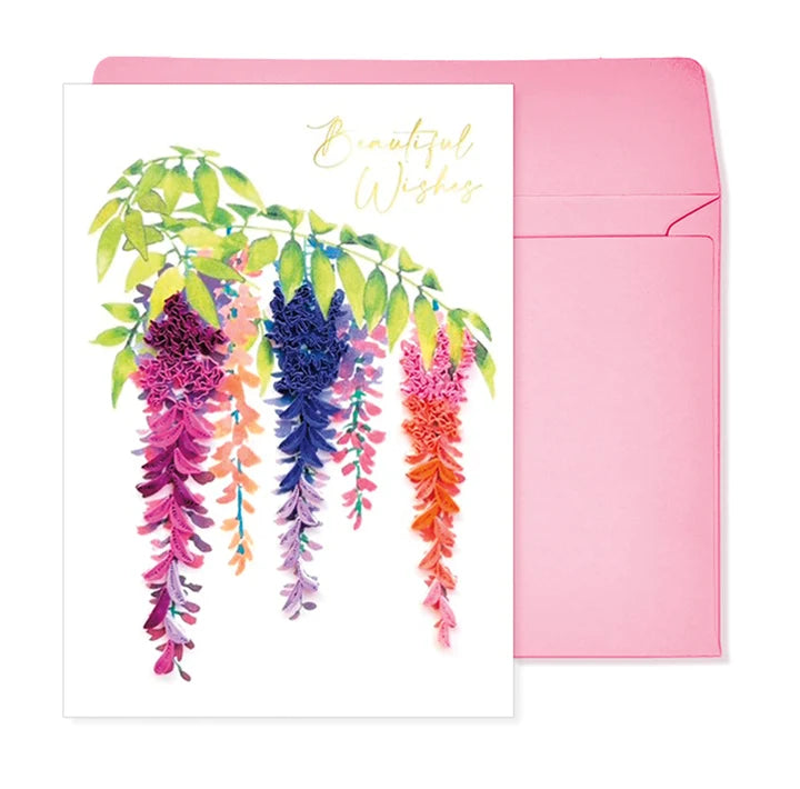 Card, Birthday;  Beautiful Wishes,  Wisteria