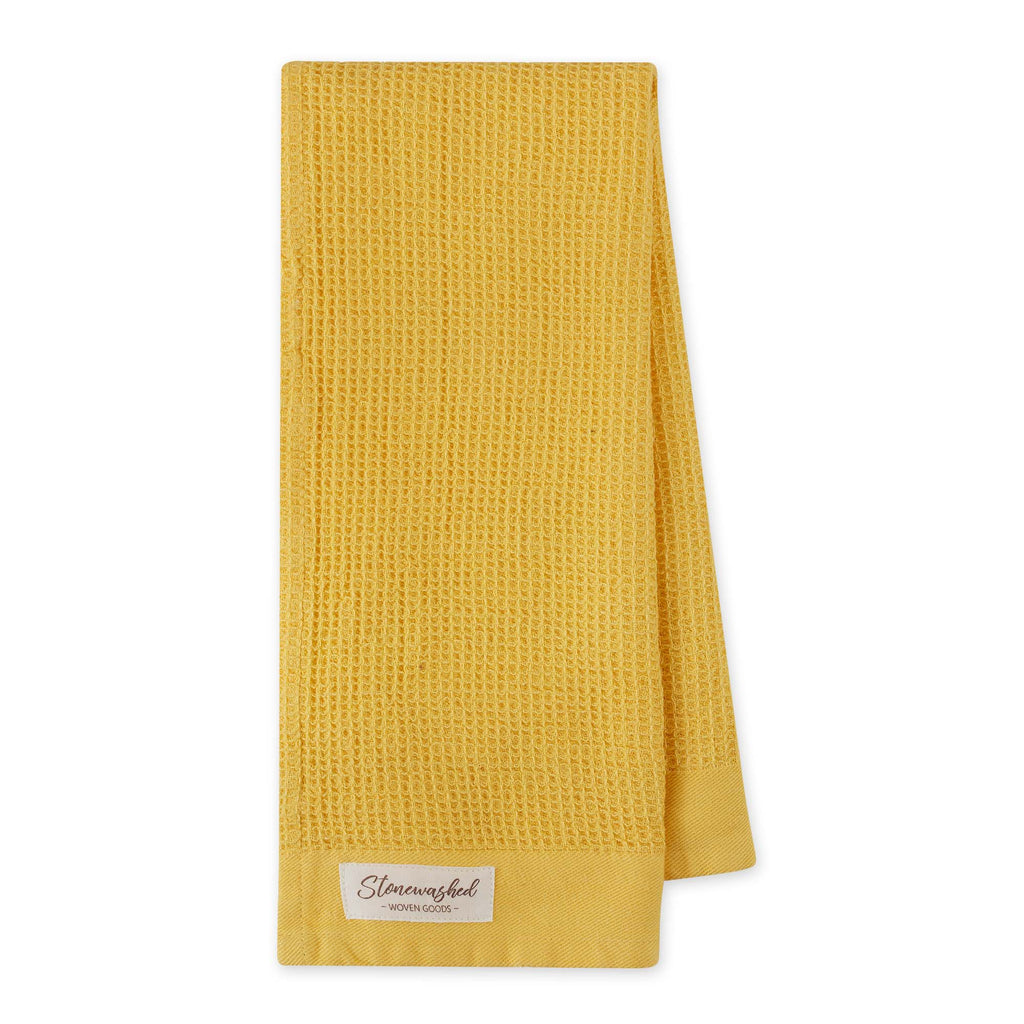 Tea Towel,  Washed Waffle, Yellow