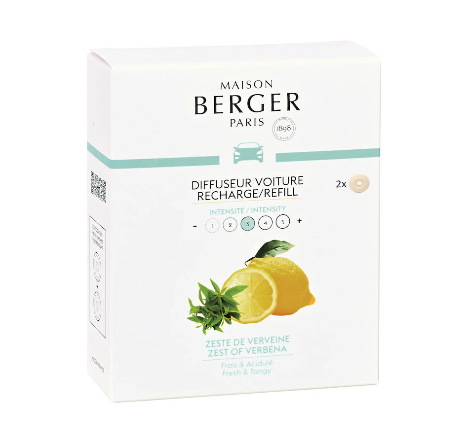 Maison Berger Paris,  Car Diffuser Refill, Zest of Verbena