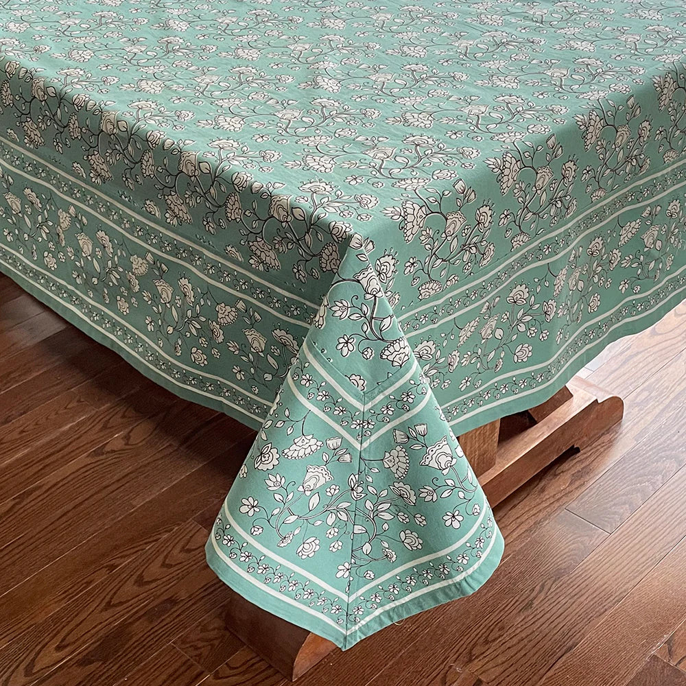 Tablecloth,Zuri Teal/Green,  60" x 60"