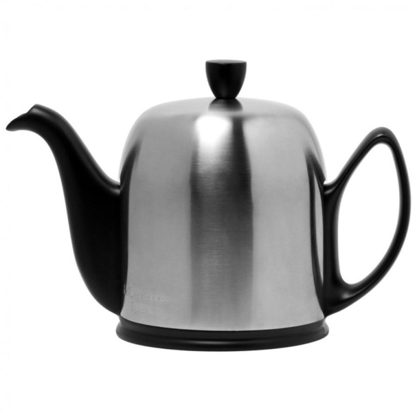 Guy Degrenne Salam  -Matte black Base with matte stainless steel cover  6 Cup Teapot