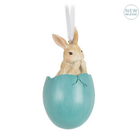 Bunny & Blue Egg Ornament