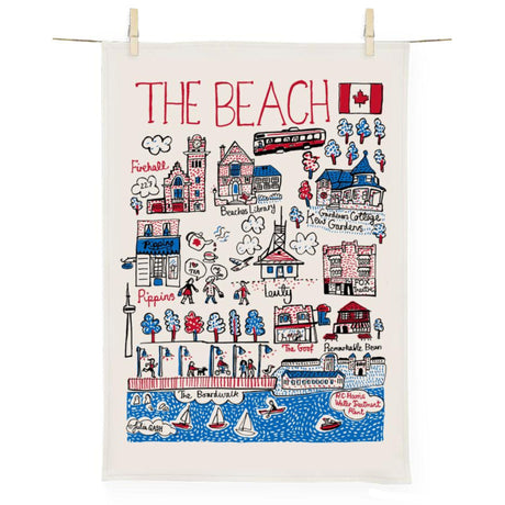 Cityscape Tea Towel,  The Beach