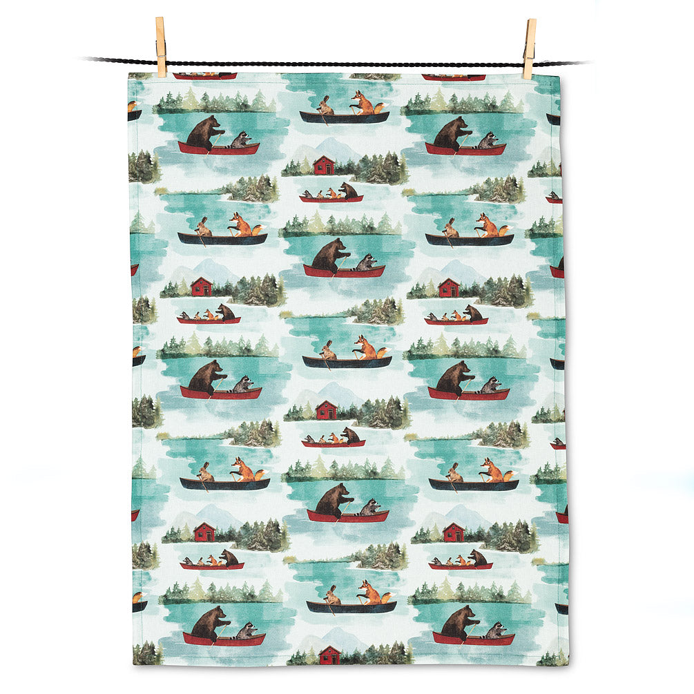 Tea Towel, Animals in a Canoe