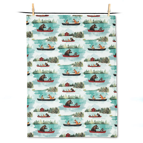 Tea Towel, Animals in a Canoe
