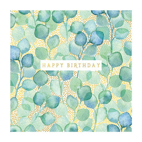 Card. Birthday: Happy Birthday Vintage Green