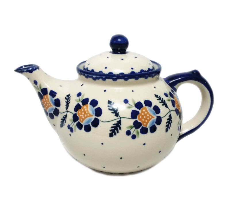 Boleslawiec Polish Pottery - Blue Daisy Afternoon Teapot