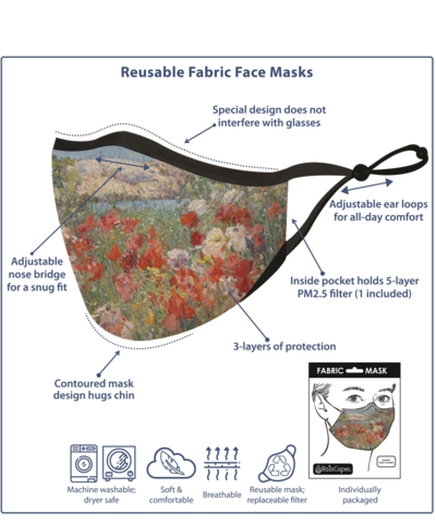 RainCaper Re-usable Face Mask;  Black