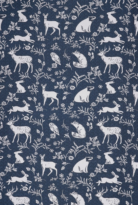 Tea Towel, Forest Friends White Print on Navy by Ulster Weavers