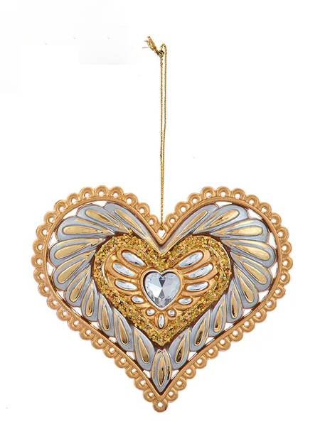 Ornament Heart Gold Edged