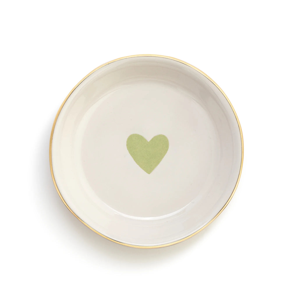 Teabag Holder or Trinket dish, Green Heart
