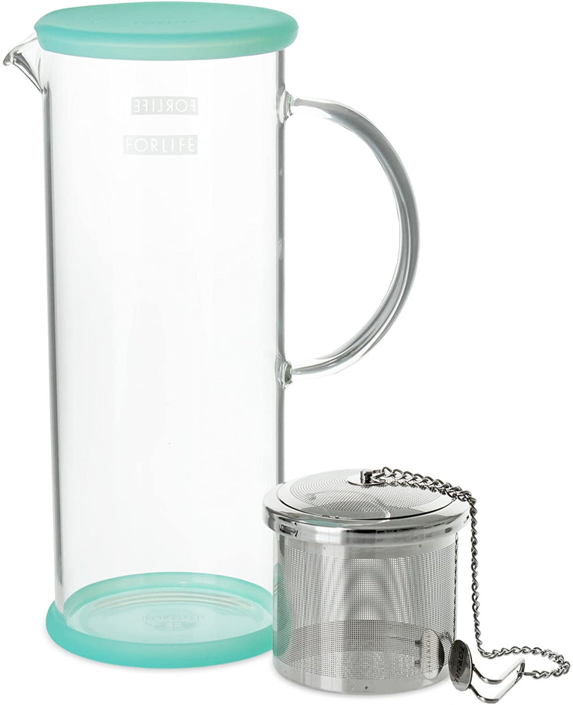 For Life Lucent Glass Iced Tea Jug w/ Capsule Infuser 48 oz.