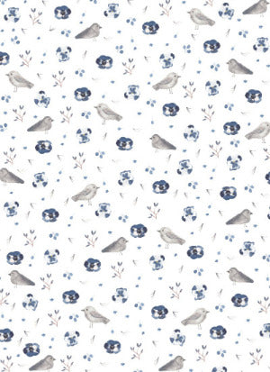 Tea Towel, Blue Pansies