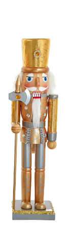 Nutcracker; Gold & Silver Wearing Decorated Hat