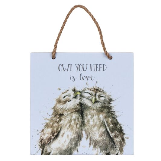 Wrendale  Wooden Plaque, 'Owl you need is love'