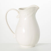 Pitcher;  White Ceramic Vintage
