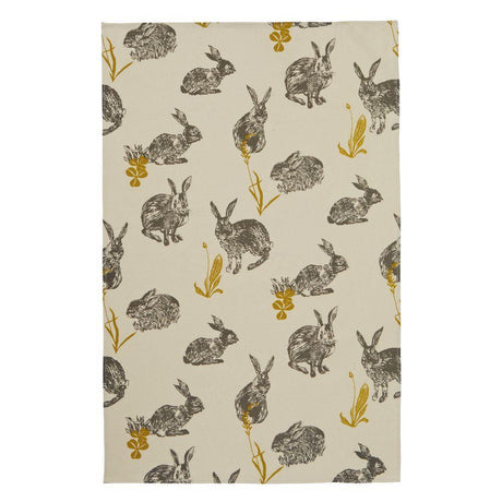 Tea Towel, Block Print Rabbit by Ulster Weavers