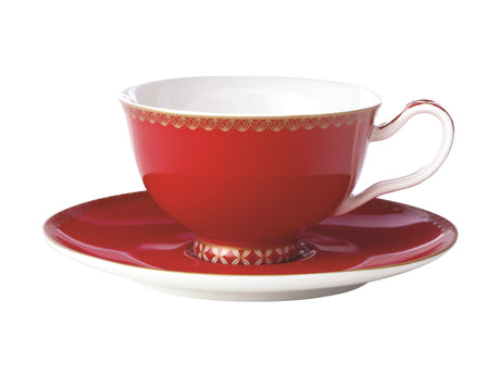 Classic Silk Road Red Teacup & Saucer
