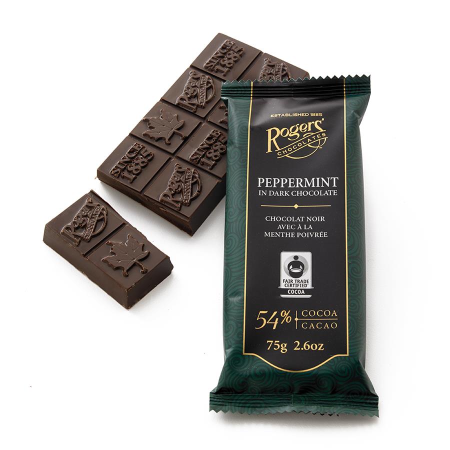 Rogers' Peppermint in Dark Chocolate Bar