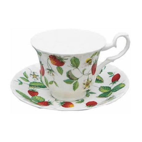 Roy Kirkham Alpine Strawberry Teacup Cup & Saucer