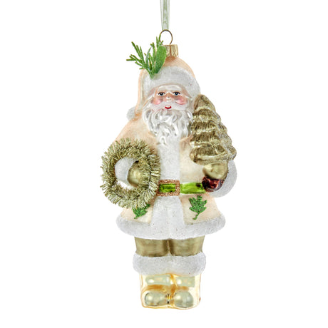 Santa; Glass with tree & wreath
