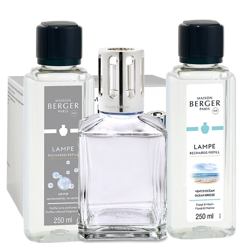 Maison Berger Paris, Lamp: Essential Square Gift Set w/Ocean Breeze & So Neutral
