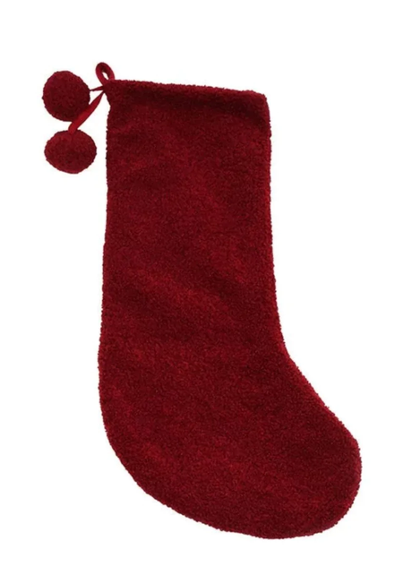 Stocking,  Boucle Cranberry