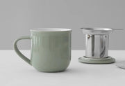 Mug;  Tea Mug with Infuser and Lid, White
