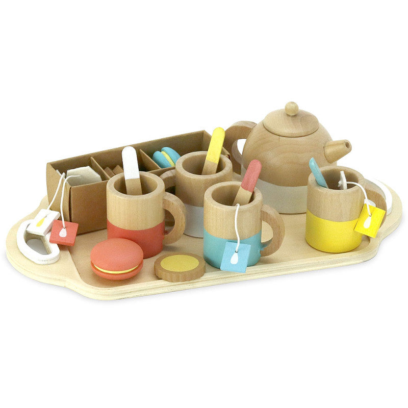 Childrens Tea Set, 21 pc Wooden Tea Set