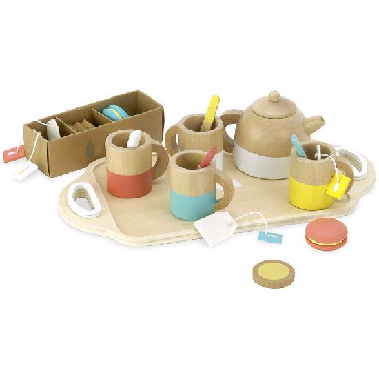 Childrens Tea Set, 21 pc Wooden Tea Set